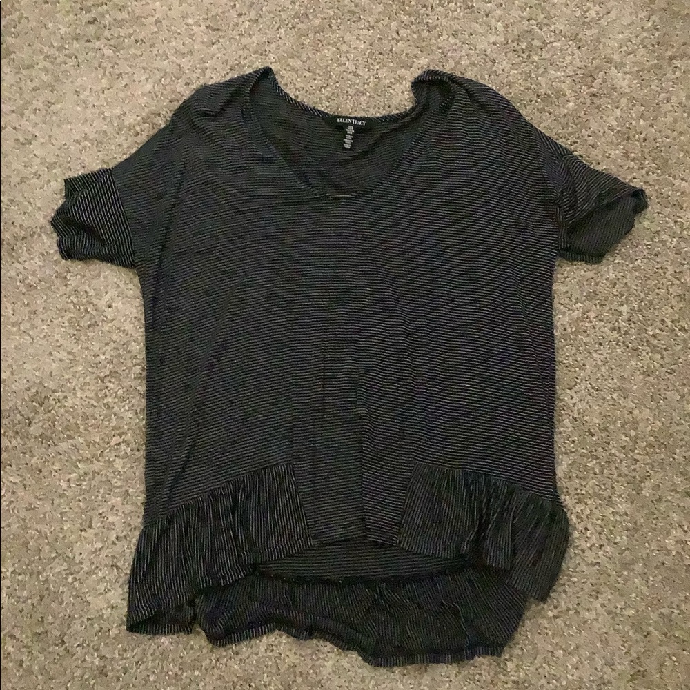 Black and white short sleeve shirt